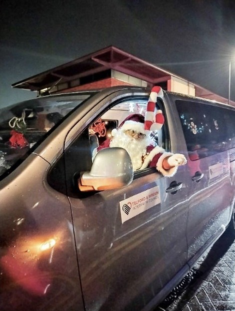 The Mobile Santa Grotto touring the streets of Telford in 2021