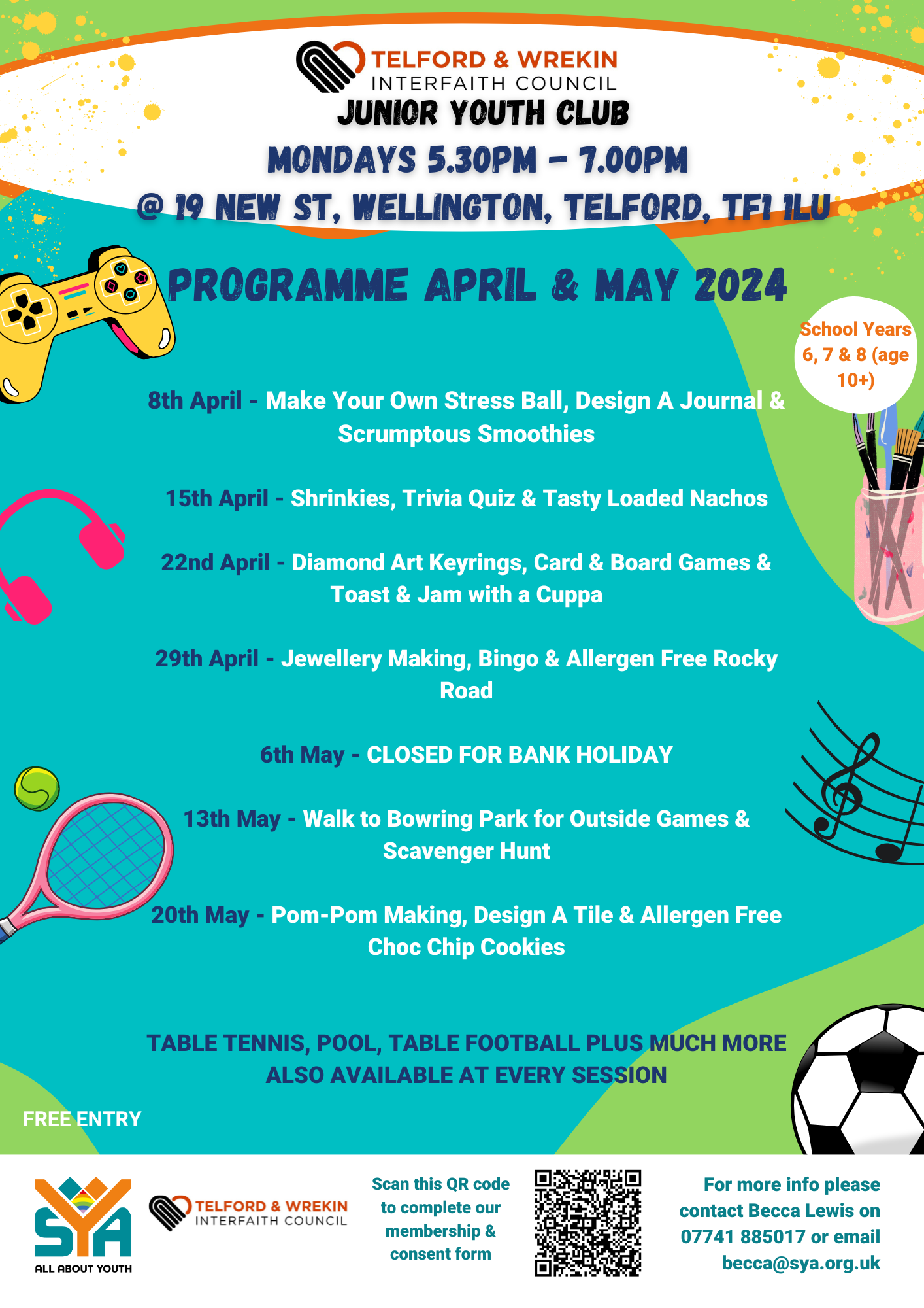 Poster for Interfaith Council youth activities